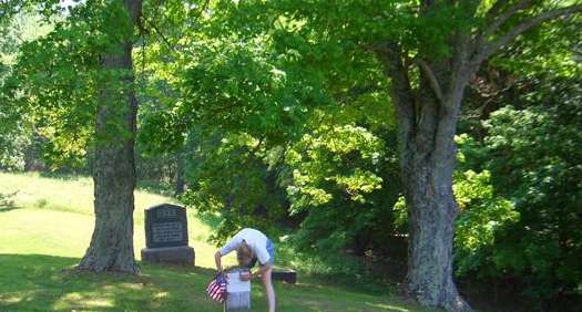 Here rests a soldier and his great grandaughter