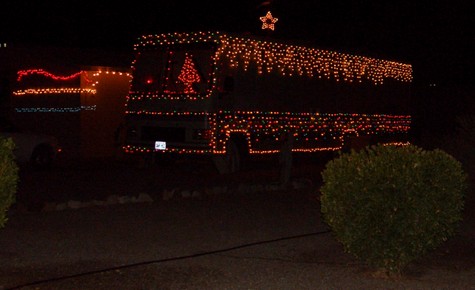 Good photo of decorated motorhome