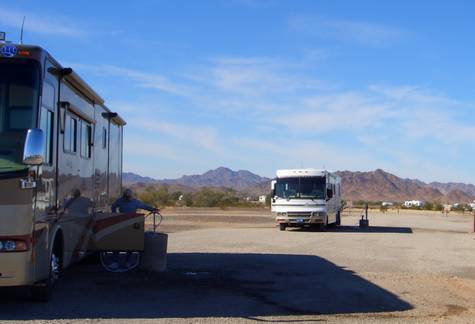 At the water fill station