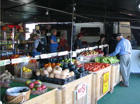 Line up at the produce market