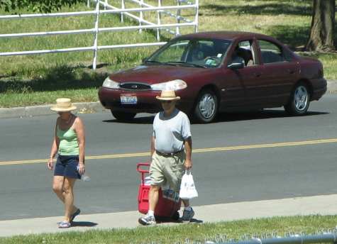 RVer's sign: Will walk for food