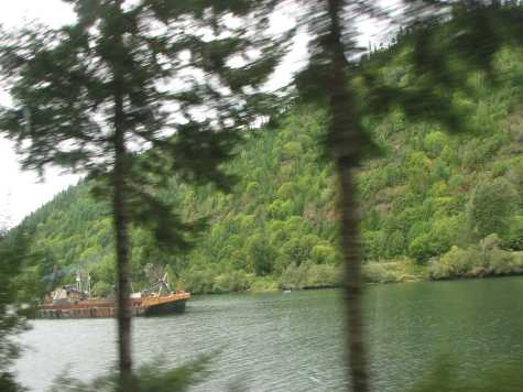 Dredge with trees 