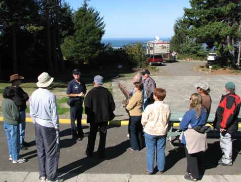 Tour guide at work