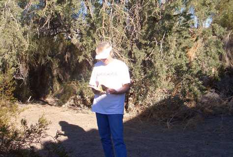 Looking at a book on desert plants
