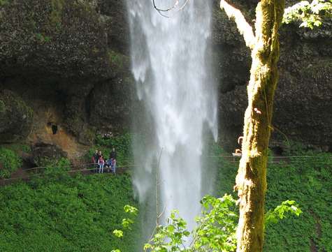 Behind the falls